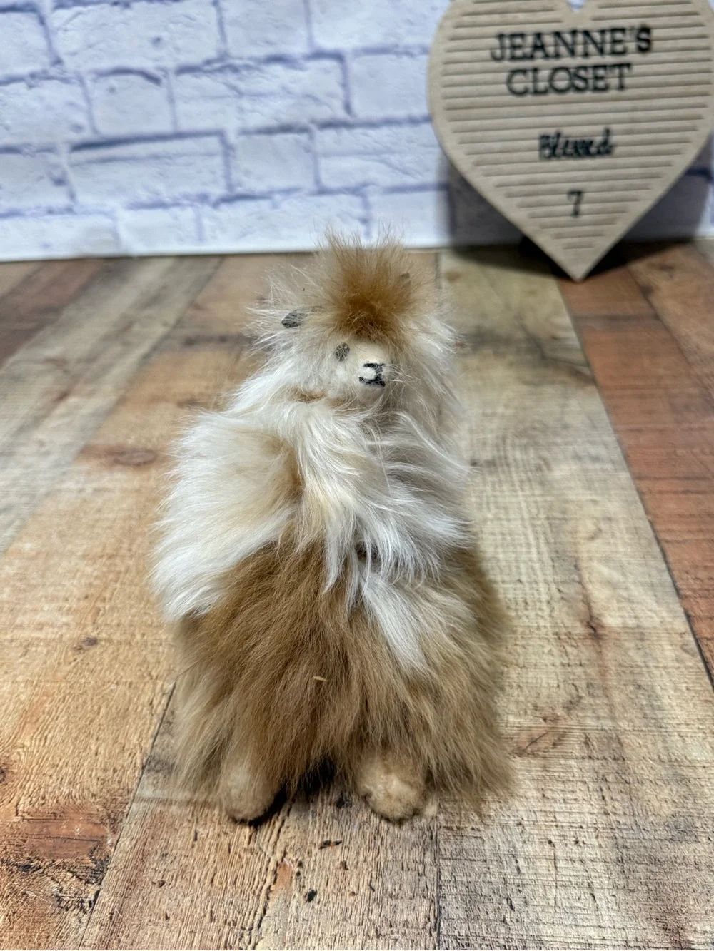 Alpaca Plush Cream & Brown Super Soft

Adorable Vintage Handmade Fur Llama / Alp